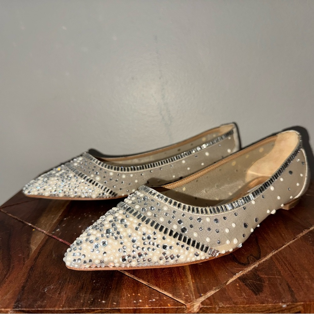 BADGLEY MISCHKA Babette Womens Satin Slip-on Ballet Flats In Multi - Picture 3 of 6